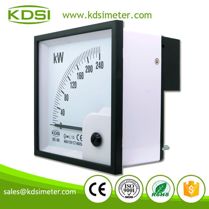 Square Type BE-96 3P3W 240kW 440V 400/5A 460/115V Analog AC KW Panel Watt Meter 