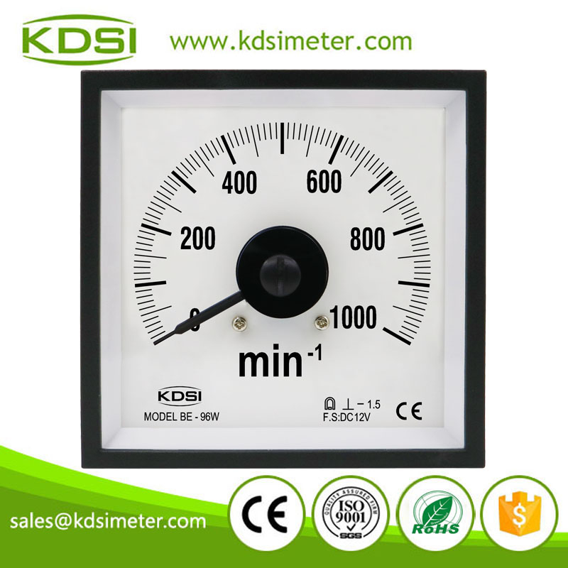 High quality BE-96W DC12V 1000min-1 Backlighting Wide Angle Analog Volt Speed Panel Meter