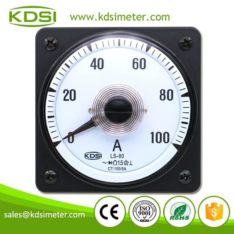 Easy Operation LS-80 AC100/5A Wide Angle Analog Panel Mini AC Amp Meter For Marine