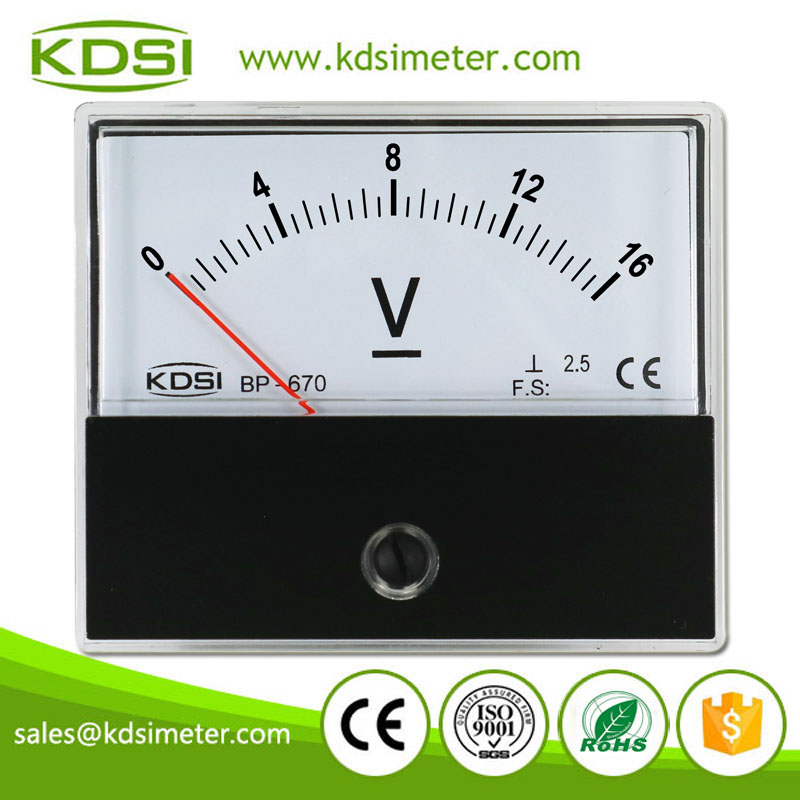 Fast-Response BP-670 DC16V Direct Analog DC Panel Mount Voltmeter 