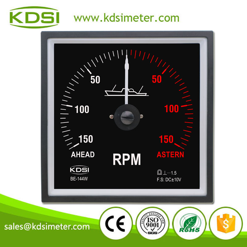 144x144mm Wide Angle BE-144W DC+-10V +-150 RPM Analog Panel Meter for Marine