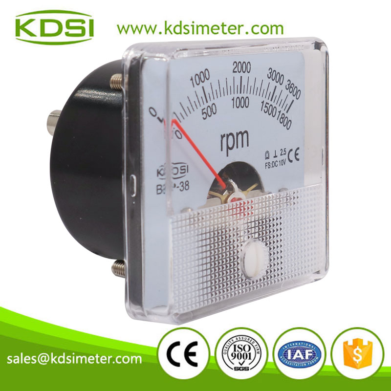 Safe to operate BP-38 DC10V 1800/3600rpm double scale analog dc voltage rpm panel meter