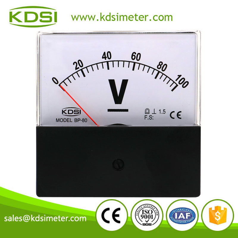 Hot Selling Good Quality BP-80 DC100V black cover analog dc panel voltmeter