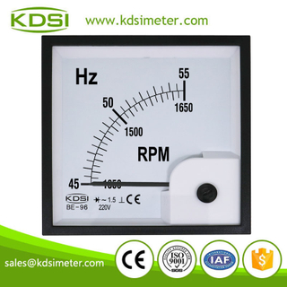 Durable in use BE-96 45-55Hz+rpm 220V panel analog hz frequency meter
