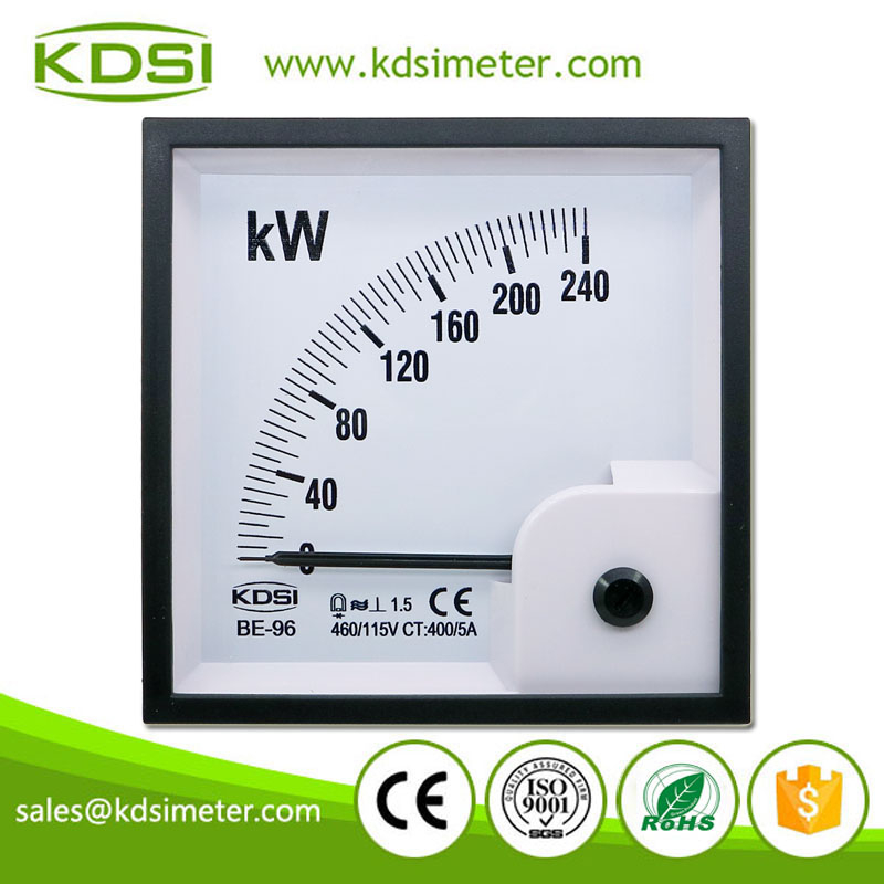 Square Type BE-96 3P3W 240kW 440V 400/5A 460/115V Analog AC KW Panel Watt Meter 
