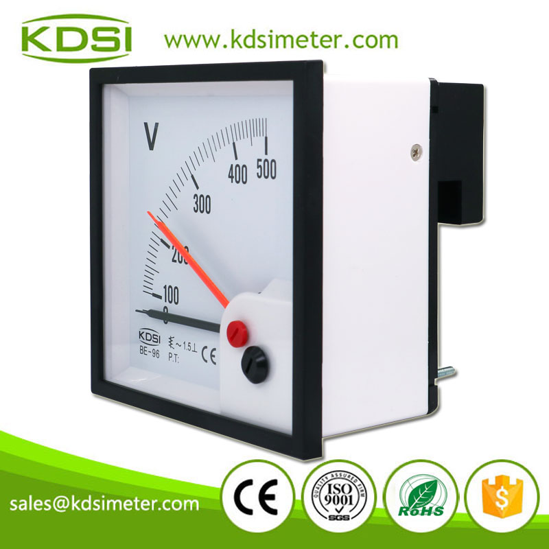 China Supplier BE-96 AC500V Double Pointer Analog AC Panel Mount Voltmeter