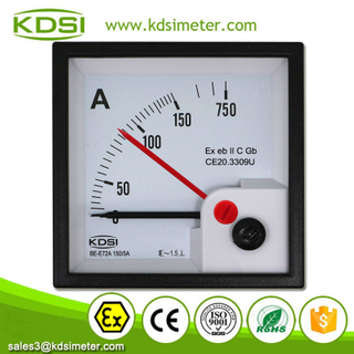 Square Type BE-E72A AC150/5A 5times Double Pointers AC Analog Amp Panel Explosion-proof Ammeter