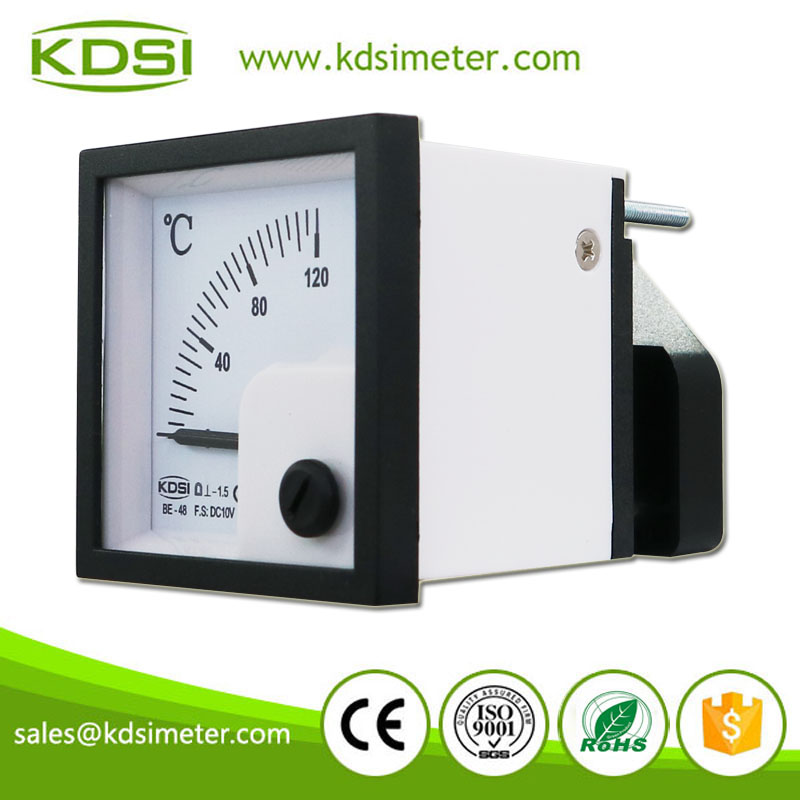 Square Type BE-48 DC10V 120C Analog DC Volt Panel Temperature meter
