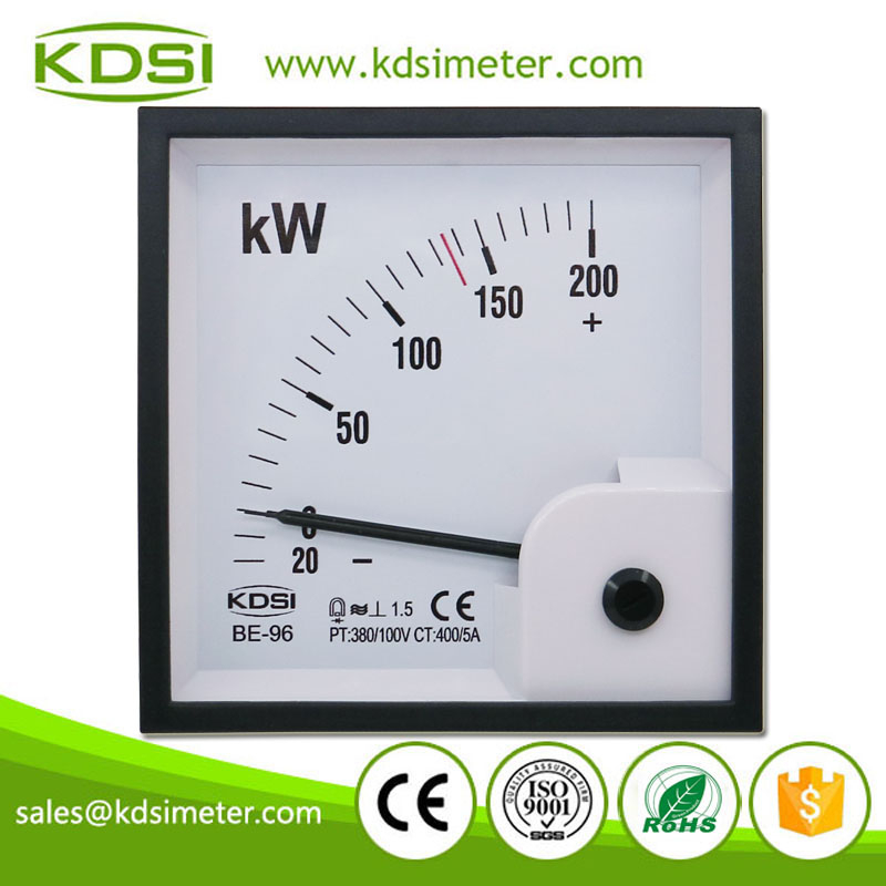 Easy Operation BE-96 3P3W -20-200kW 380/100V 400/5A Analog Power Panel Watt Meter