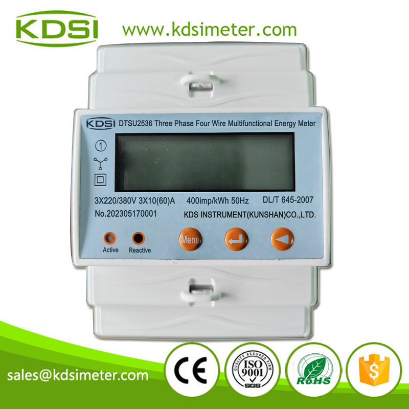 High quality DTSU2536 Three Phase Four Wire 4 Pole RS485 MODBUS DIN Rail kWhl Energy Meter