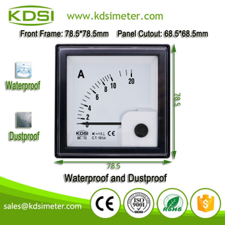 IP65-rated BE-72 AC10-3000/5A Analog AC Panel Waterproof Ammeter