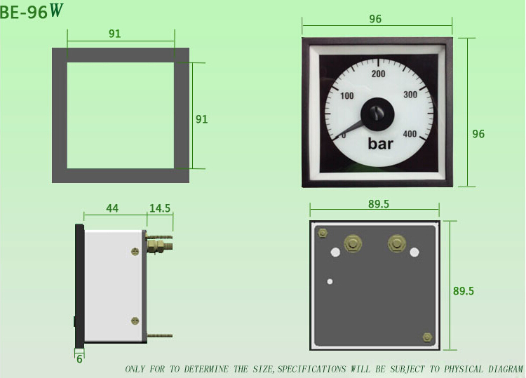 BE-96W dimensioned drawing BE-96W dimensioned drawing
