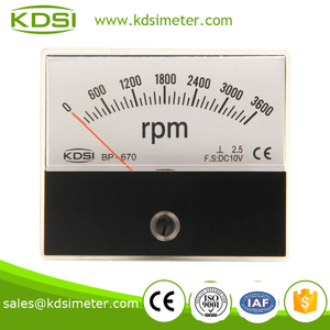 Portable precise BP-670 60*70mm DC10V 3600rpm analog tachometer