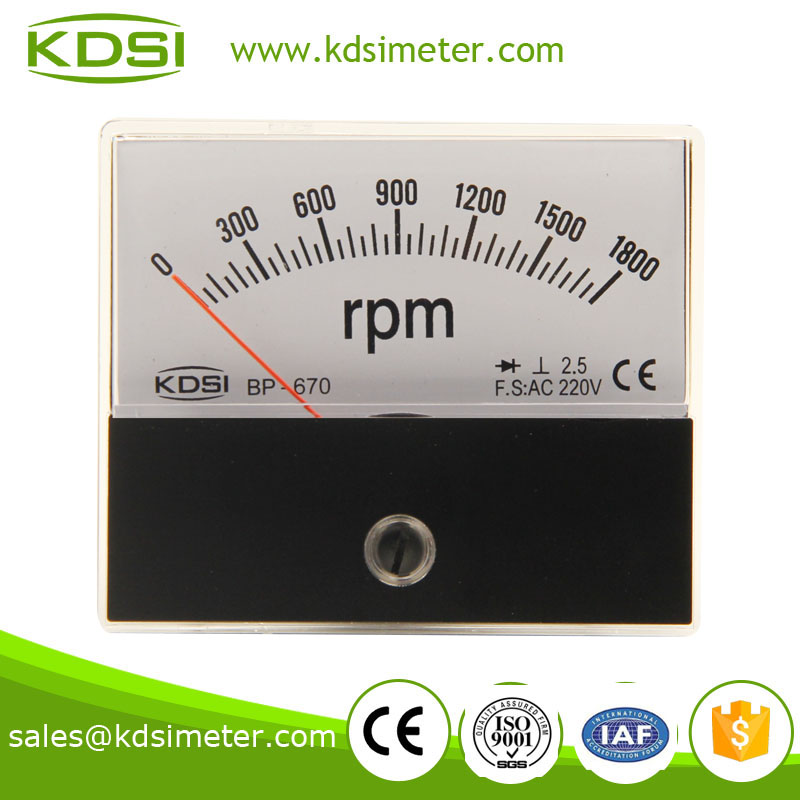 BP-670 60*70 RPM meter with rectifier1800rpm AC220V industrial universal analog meter,tachometer