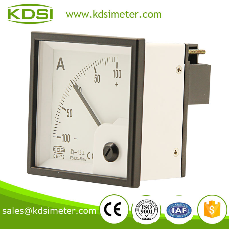 Hot sales BE-72 72*72 DC+-60mV +-100A analog current meter