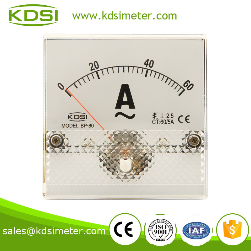 BP-80 80*80 AC Ammeter AC60/5A CE certificate analog panel meter