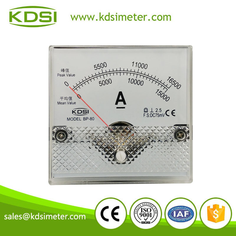CE Approved BP-80 80*80 DC75mV 15000A analog dc ampere meter