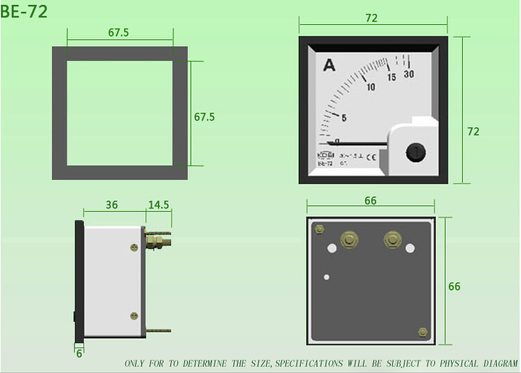 BE-72 Dimensioned drawing