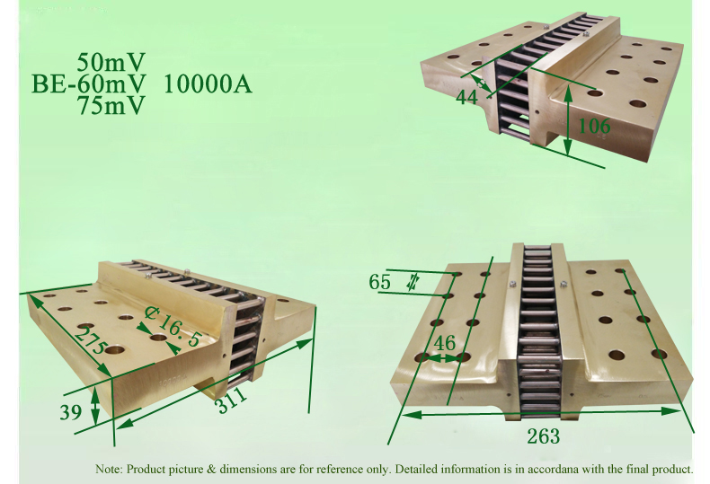 BE-50 60 75 mV 10000A dimensioned drawing
